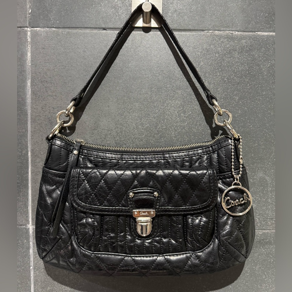 Coach Black Leather  Puffer Shoulder Bag and Crossbody